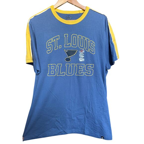 47 Brand - St. Louis Blues Shirt w/Yellow Shoulder Stripes - Picture 2 of 6